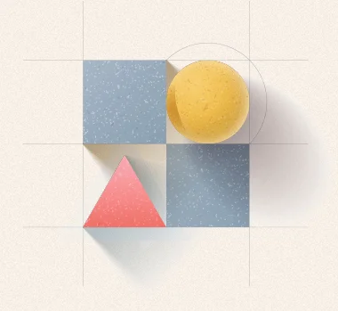 Geometric shapes: circle, square, triangle in grid.