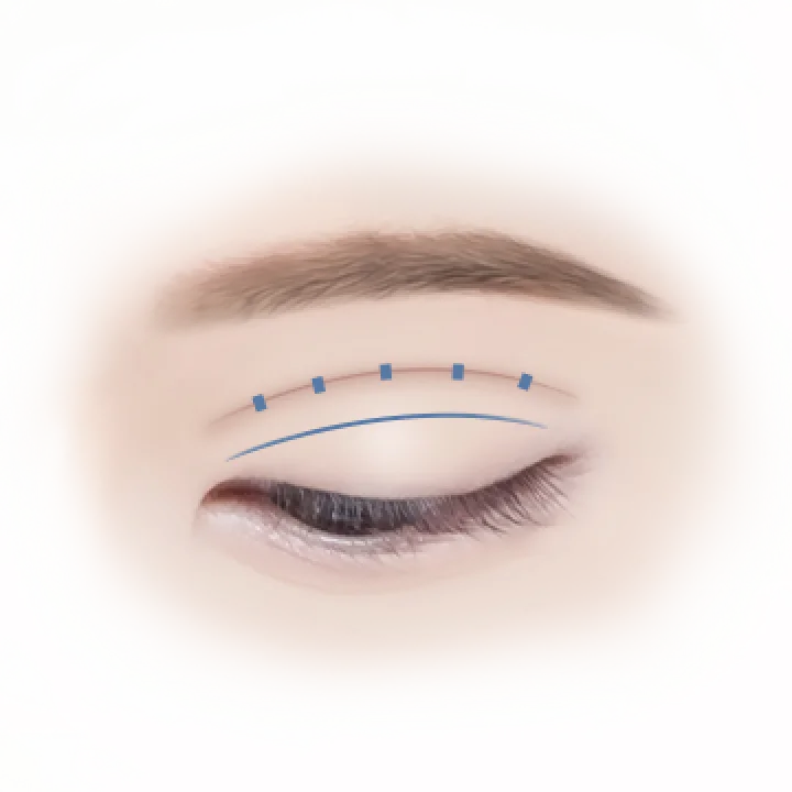 Eyelid with blue lines for 345 Plastic Surgery where natural
